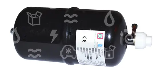 sběrač chladiva,  2,35 litru, vstup 8 mm, výstup 1